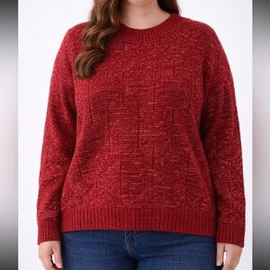 Weatherproof Vintage sweater knit crewneck long sleeve cozy fall winter - XL